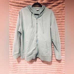 Mint green zip up sweater